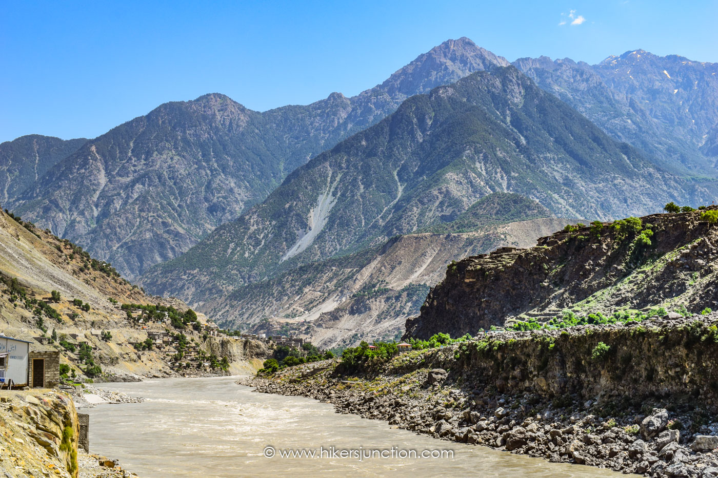 Travelling alongside the Indus River on the KKH